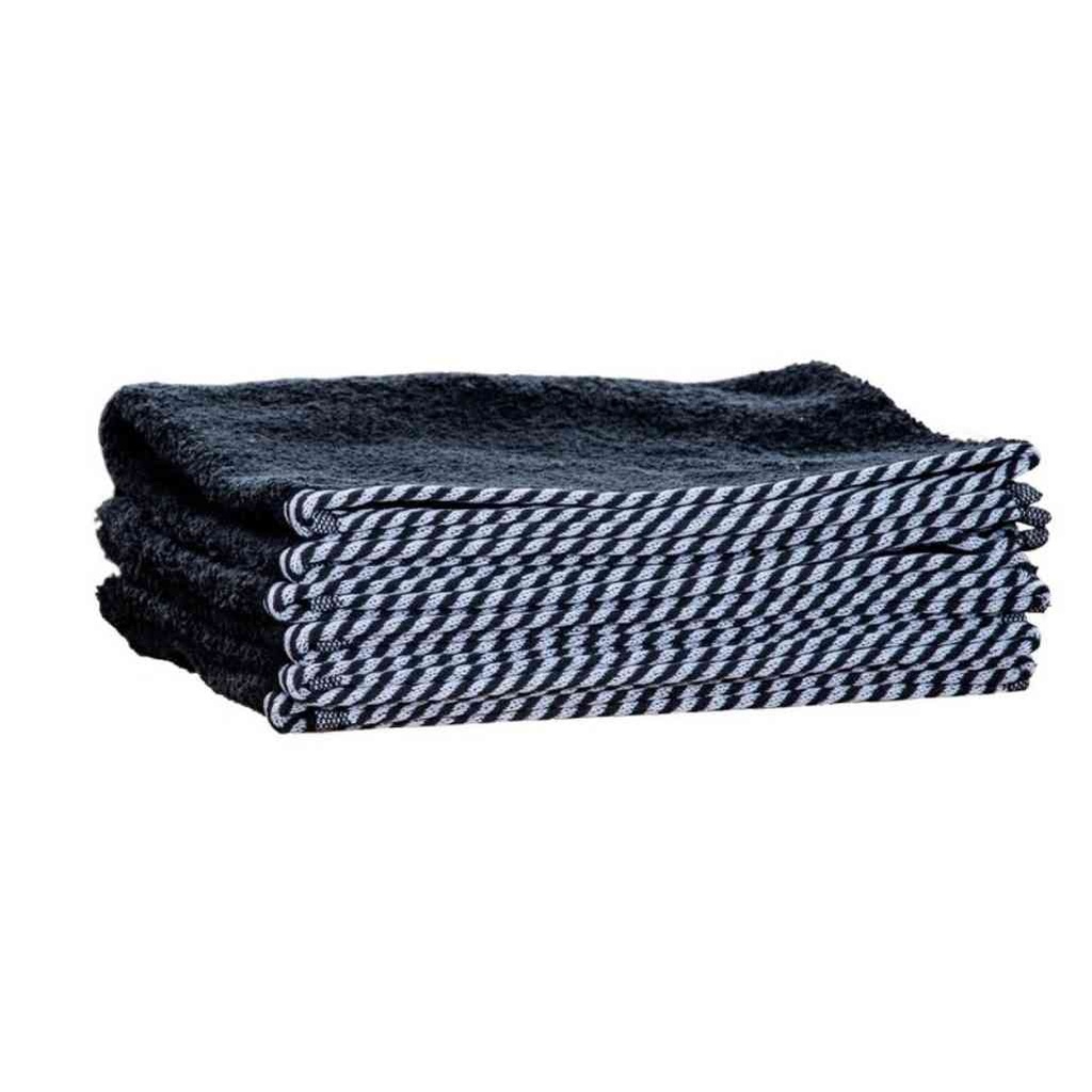 1o1BARBERS Serviette noir/blanc 40x80cm