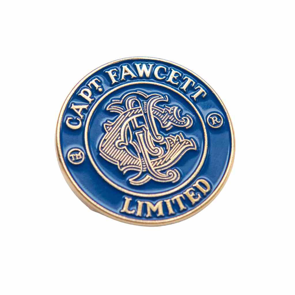 CAPTAIN FAWCETTE Blue Stove Badge