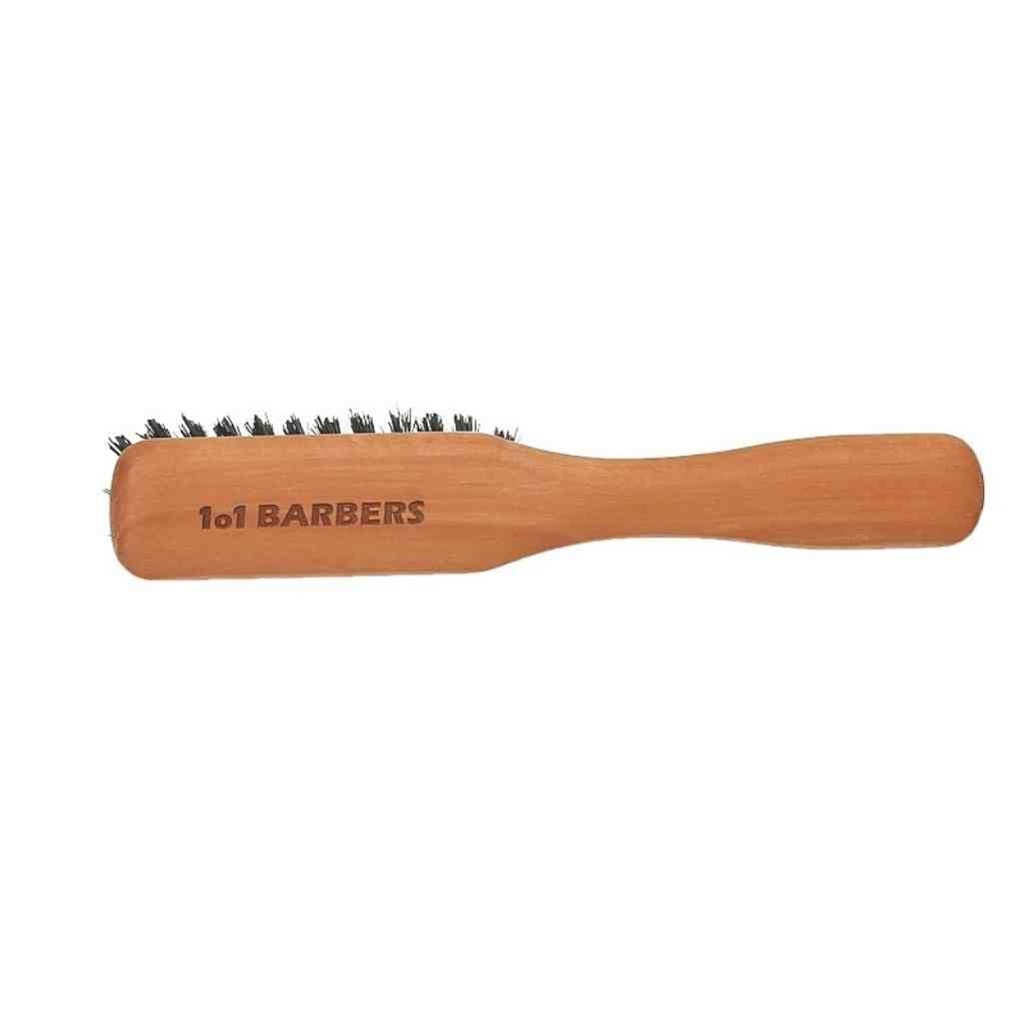 1o1BARBERS Brosse à barbe en bois petite avec manche 140x25mm