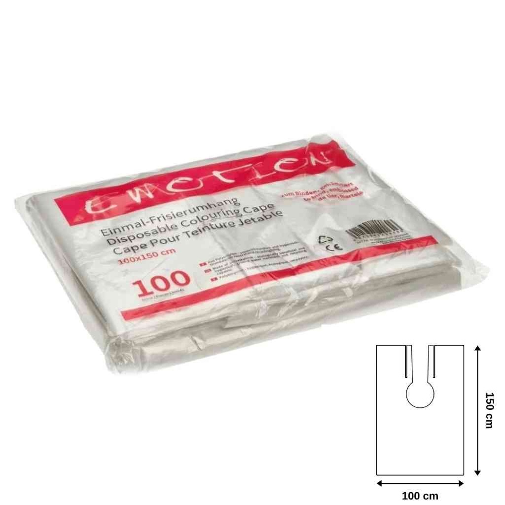 1o1BARBERS Peignoir jetable en plastique 100pces