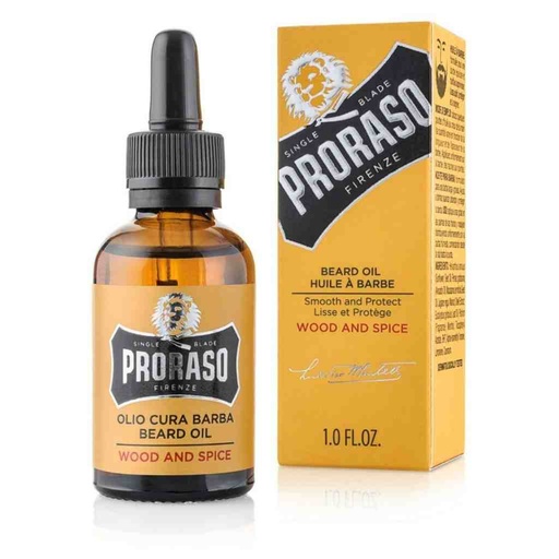 PRORASO Huile à barbe wood & spice 30ml