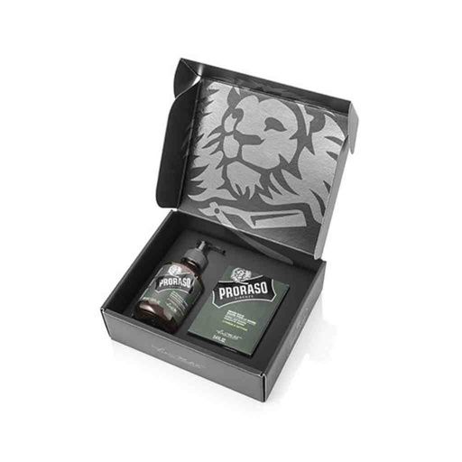 PRORASO Coffret shampoing et baume à barbe cypress vetyver