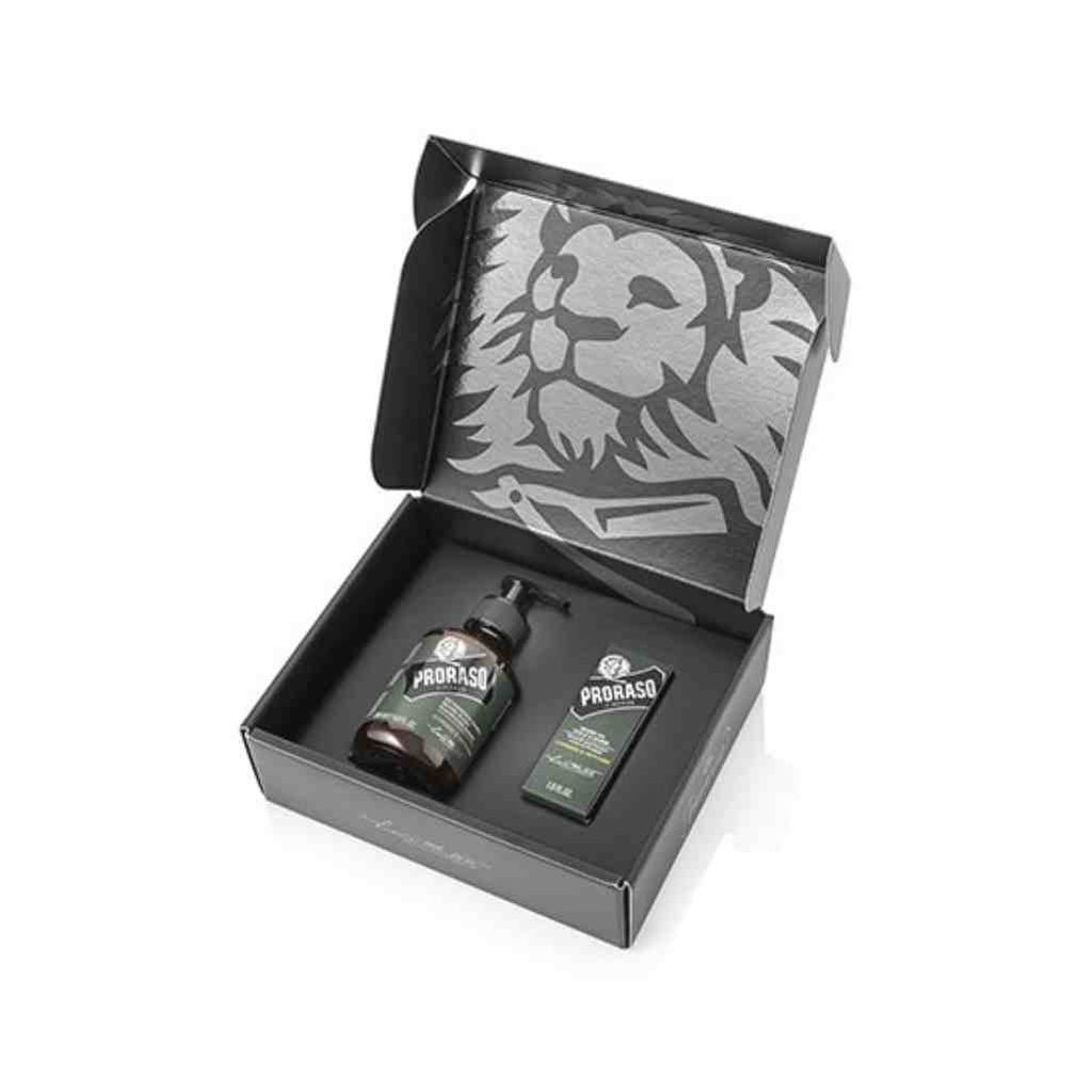 PRORASO Coffret shampoing et huile à barbe cypress vetyver