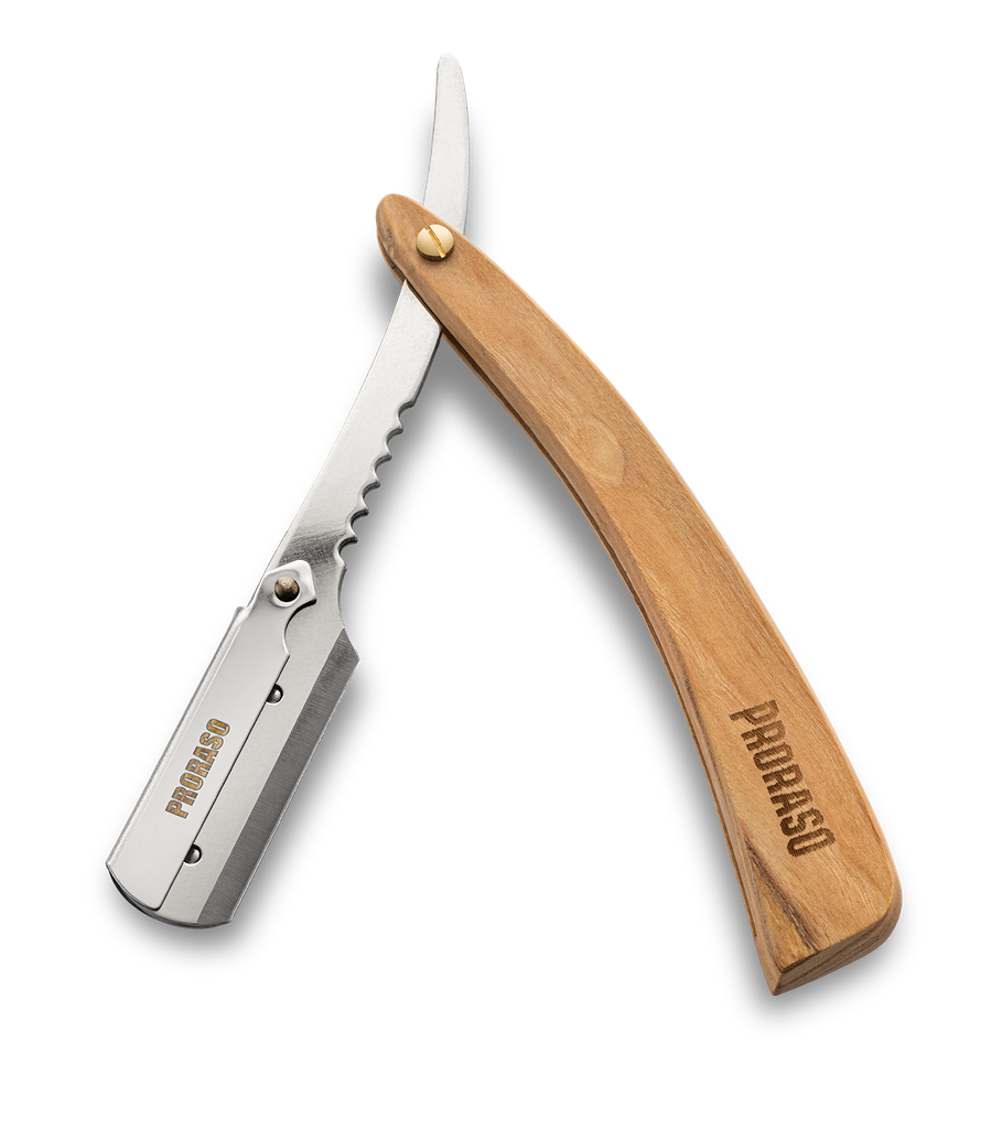 PRORASO Rasiermesser mit Holzgriff