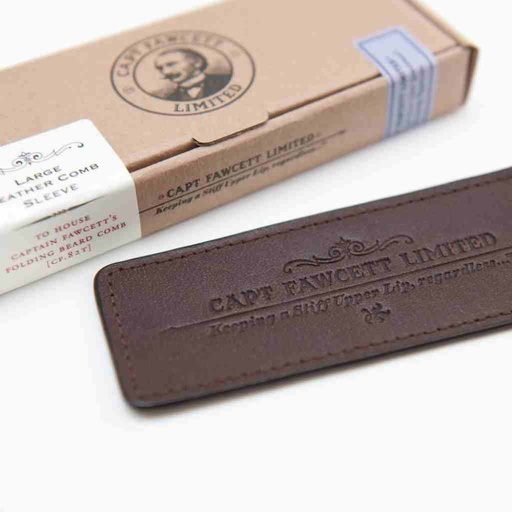 [CFA-7779] CAPTAIN FAWCETT Étui en Cuir pour Peigne de Poche Pliable pour Barbe 