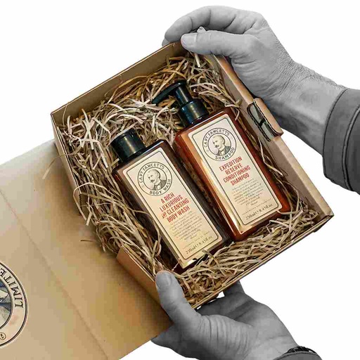 [CFA-6699] CAPTAIN FAWCETT Coffret cadeau - Shampooing Réserve Expédition 250ml et Gel Douche Réserve Expédition 250ml