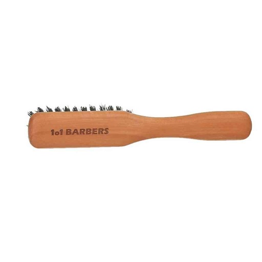 [1o1-BUE-0002] 1o1BARBERS Brosse à barbe en bois petite avec manche 140x25mm