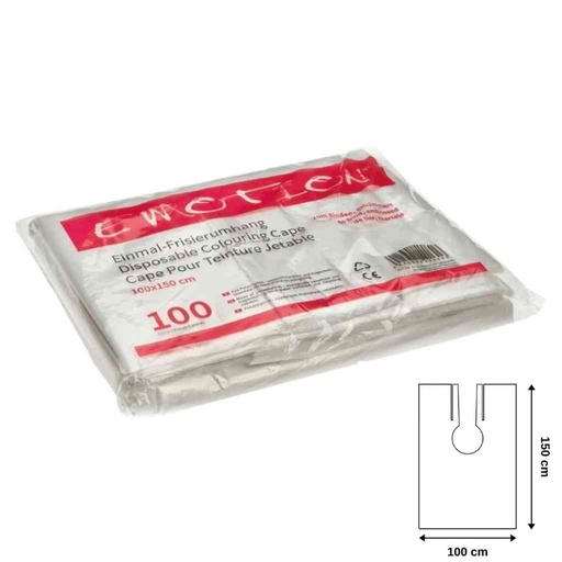 [1o1-DISP-PEIGN] 1o1BARBERS Peignoir jetable en plastique 100pces