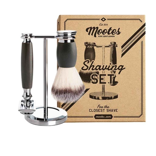 [MO-ShSe-09] MOOTES Coffret de rasage Butterfly Bois d'ébène