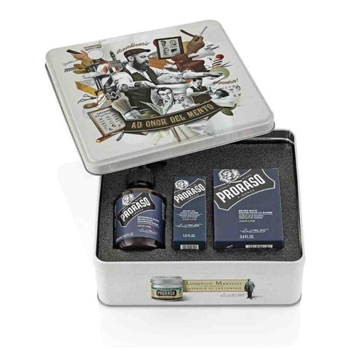 [PRO-400381] PRORASO Kit à barbe azur lime