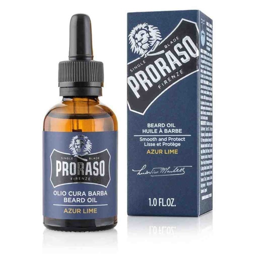 [PRO-400741] PRORASO Huile à barbe azur lime 30ml