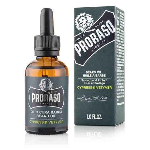[PRO-400742] PRORASO Huile à barbe cypress & vetyver 30ml