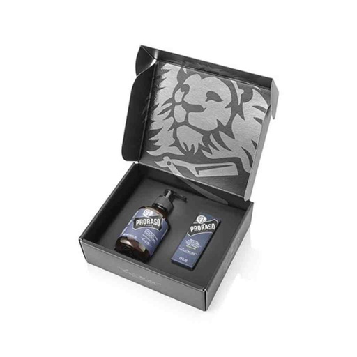 [PRO-400746] PRORASO Coffret shampoing et huile à barbe azur lime