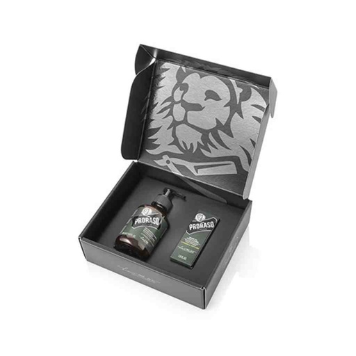 [PRO-400747] PRORASO Coffret shampoing et huile à barbe cypress vetyver