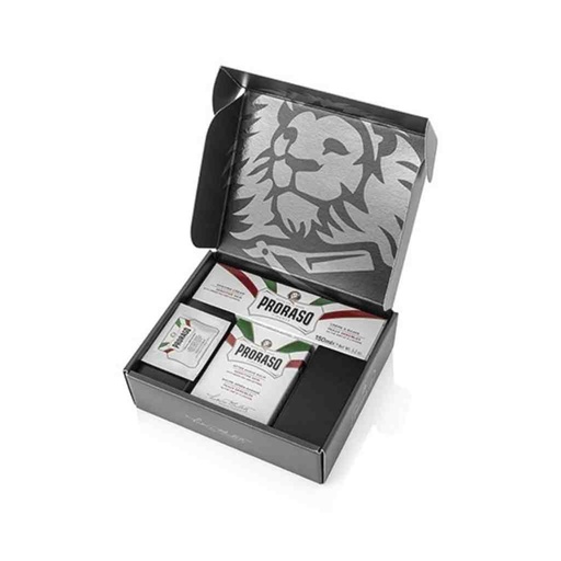 [PRO-400486] PRORASO Coffret crème à raser et baume après-rasage white sensitive