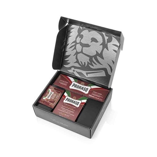 [PRO-400477] PRORASO Coffret crème à raser et lotion après-rasage red nourish