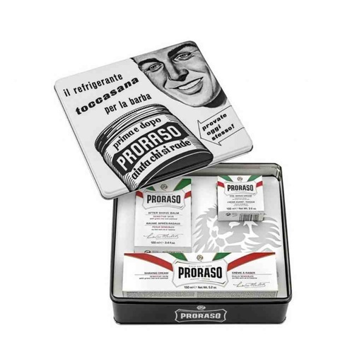 [PRO-400367] PRORASO Set de rasage toccasana white sensitive