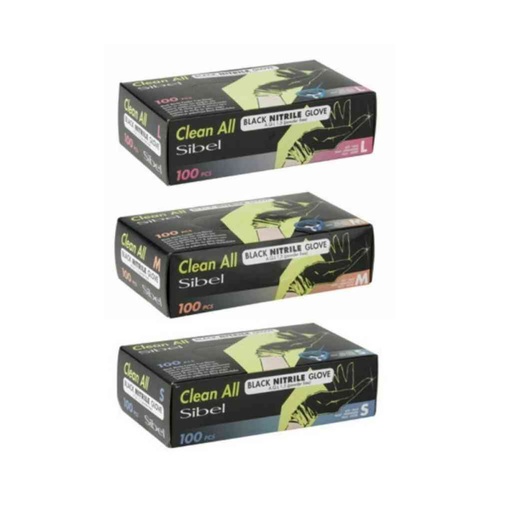 1o1BARBERS Nitril-Handschuhe Schwarz 100Stk