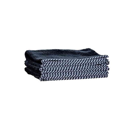 [1o1-TOW-003] 1o1BARBERS Serviette noir/blanc 20x40cm