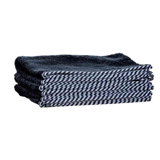 [1o1-TOW-004] 1o1BARBERS Serviette noir/blanc 40x80cm