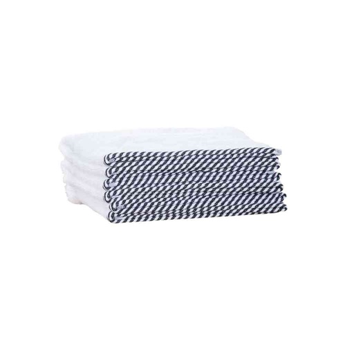 [1o1-TOW-005] 1o1BARBERS Serviette blanc/noir 20x40cm
