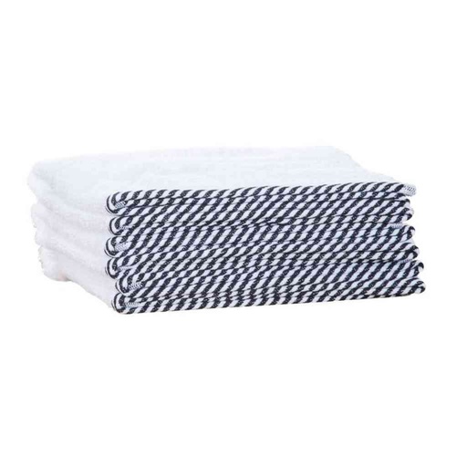 [1o1-TOW-006] 1o1BARBERS Serviette blanc/noir 40x80cm